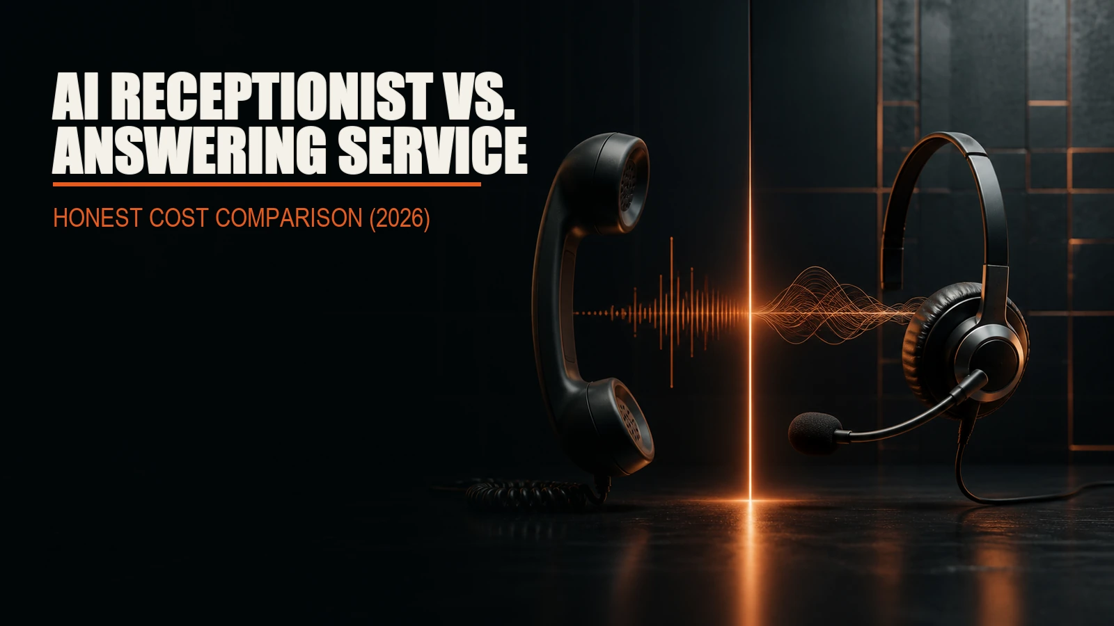 AI receptionist telephone handset compared with a live answering-service headset